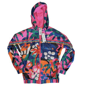 NWT ADIDAS x FARM RIO Women’s Hooded Full Zip Windbreaker Track Jacket sz Small